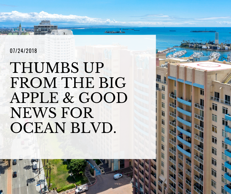 07/24/2018 - Thumbs up from the Big Apple & Good News for Ocean Blvd
